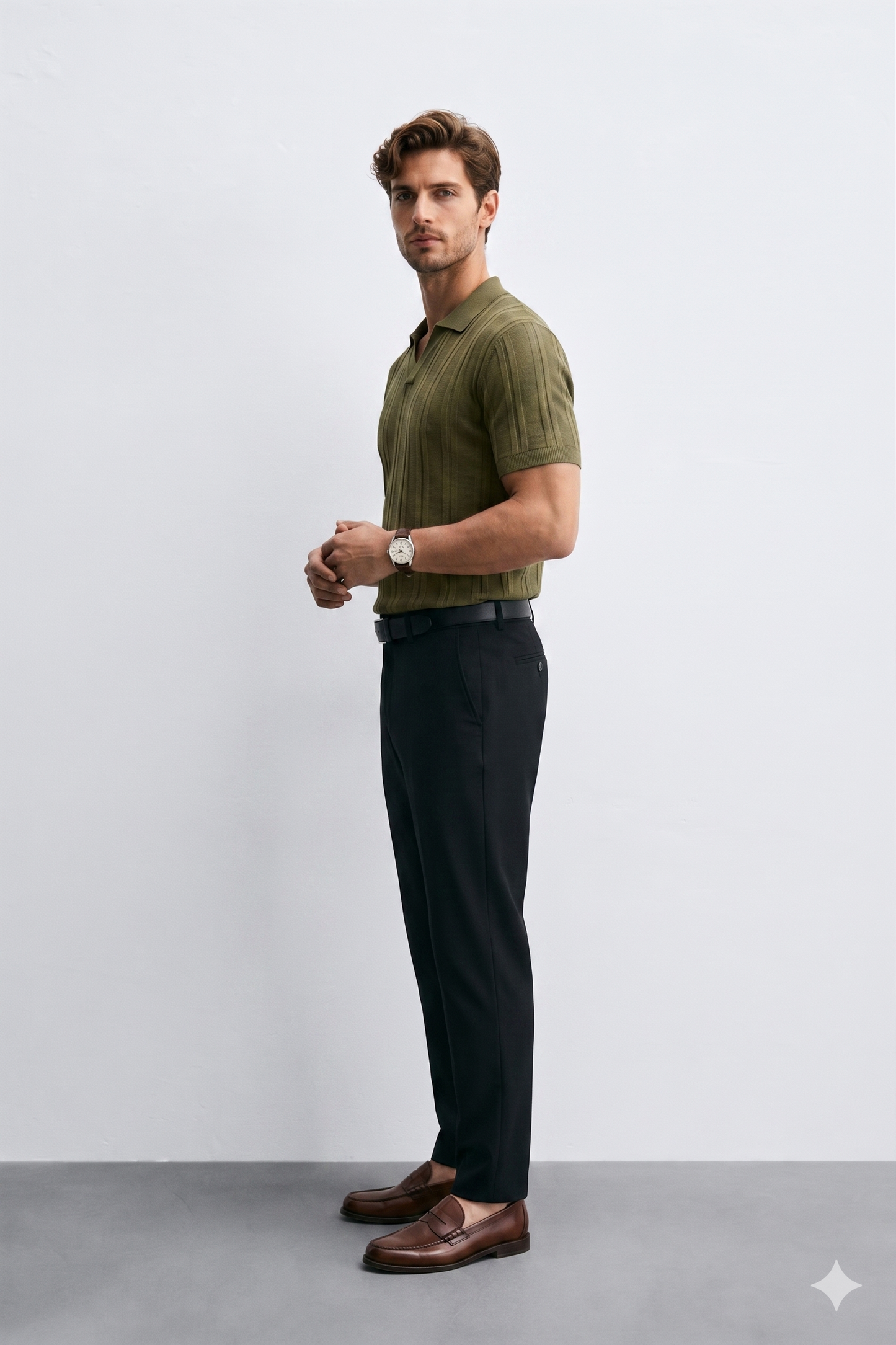 ITALIAN RIBBED KNIT POLO