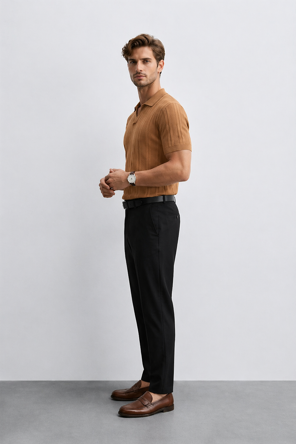 ITALIAN RIBBED KNIT POLO