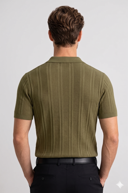 ITALIAN RIBBED KNIT POLO