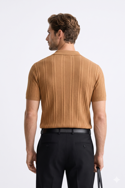 ITALIAN RIBBED KNIT POLO