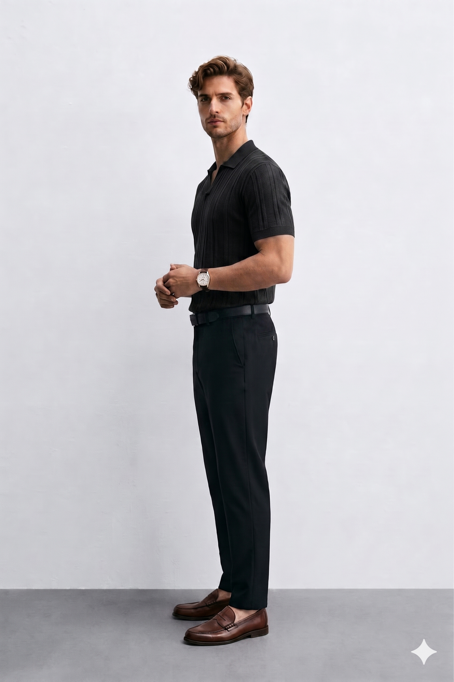 ITALIAN RIBBED KNIT POLO